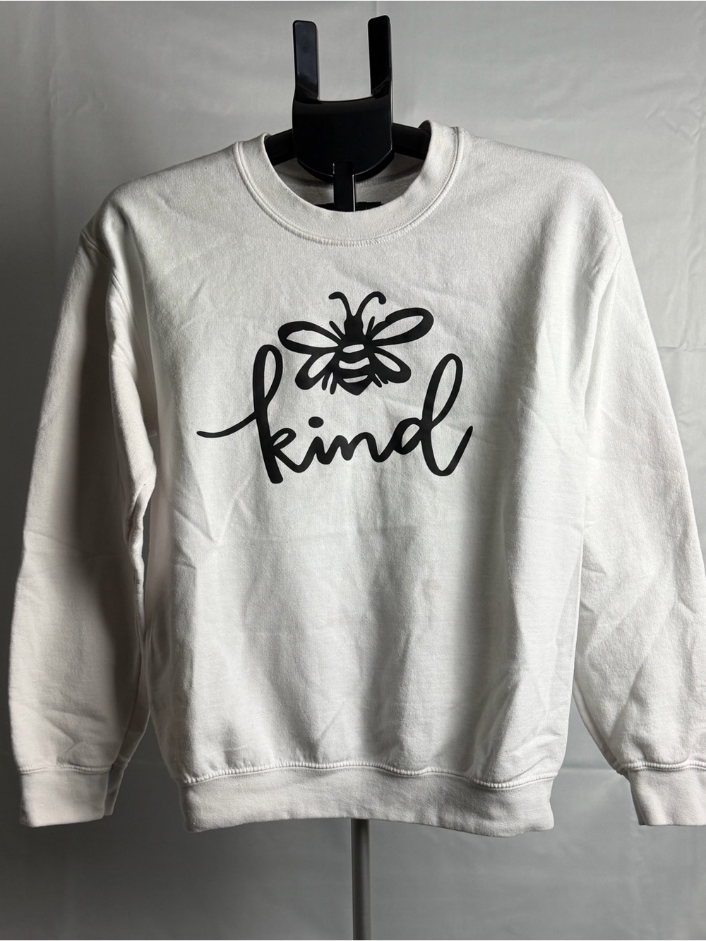 White "Kind" Bee Graphic Medium Women Sweatshirt